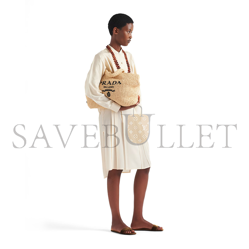 Pra*a crochet tote bag 1bg392 (40*34*16cm)